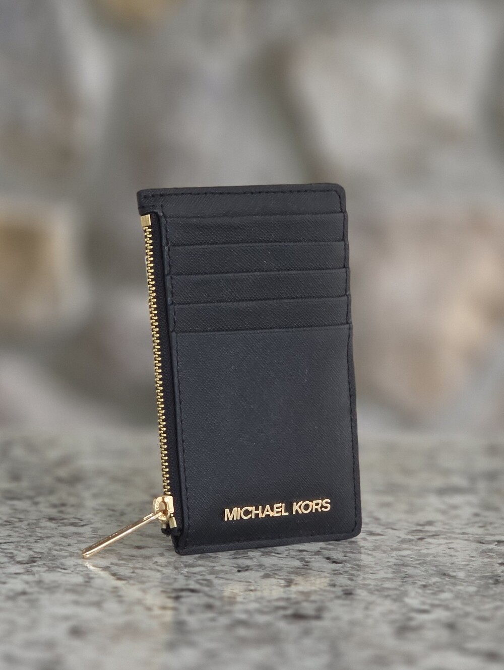 Michael Kors Jet Set Black Card Case Wallet